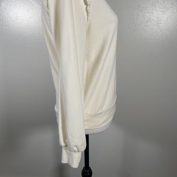 J.CREW Sweatshirt Womens Small Ivory Flutter Long Sleeve Round Neck Pullover - Picture 14 of 16
